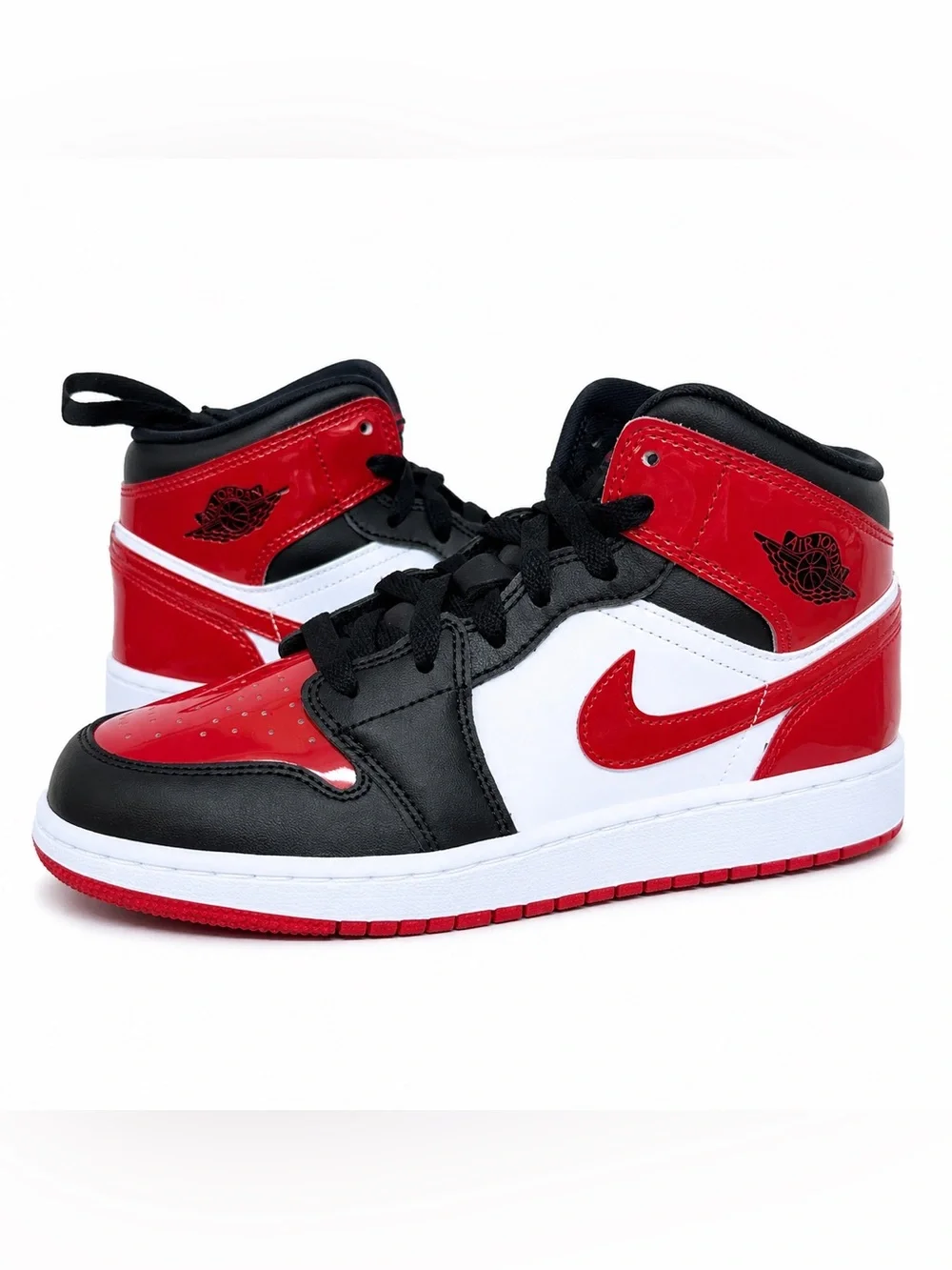 Air Jordan 1 Mid SE “Patent Bred Toe” - GS Sizes Available - (HV4399-006)